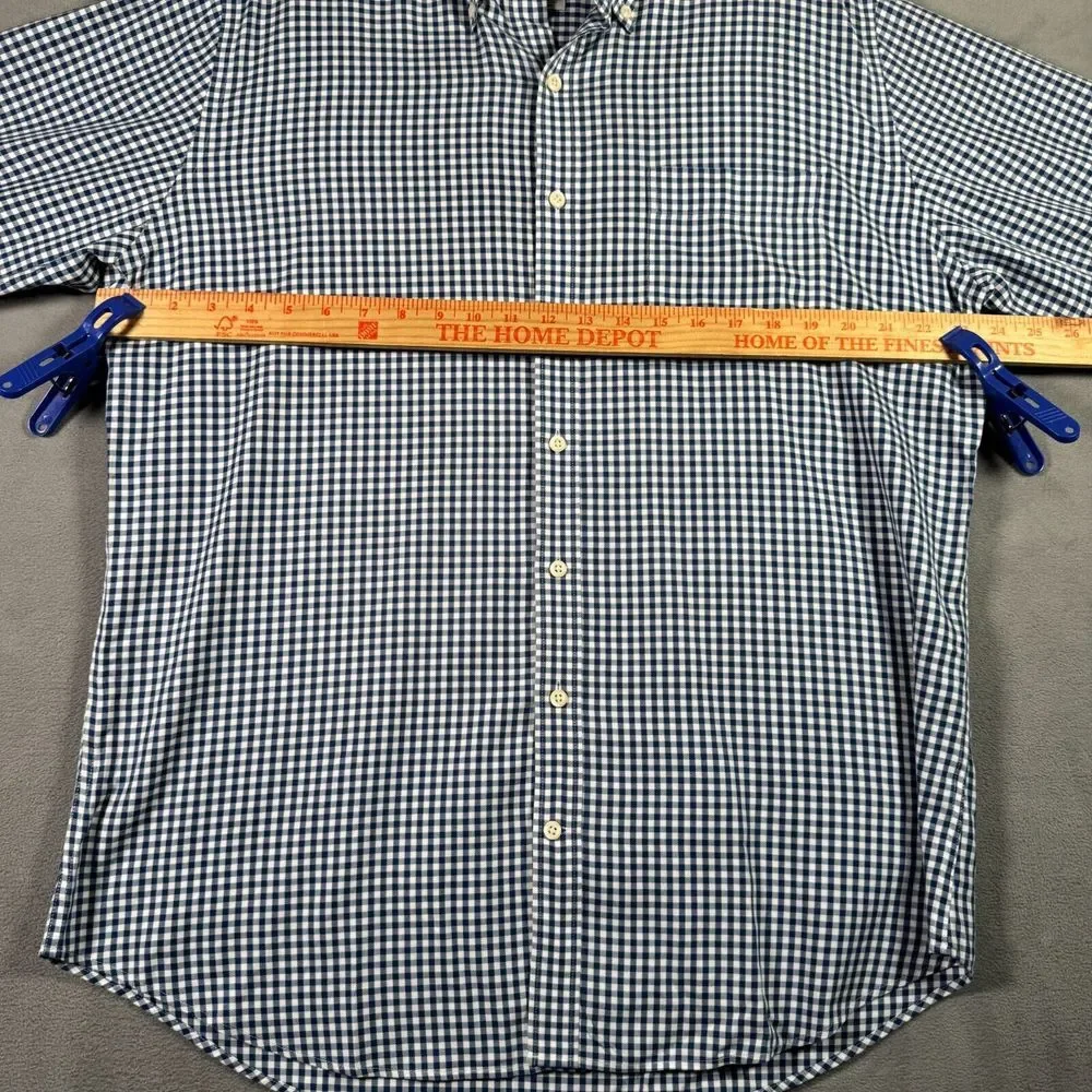 Peter Millar Shirt Mens L Blue Check Nanoluxe Long Sleeve Button Down IGF Preppy